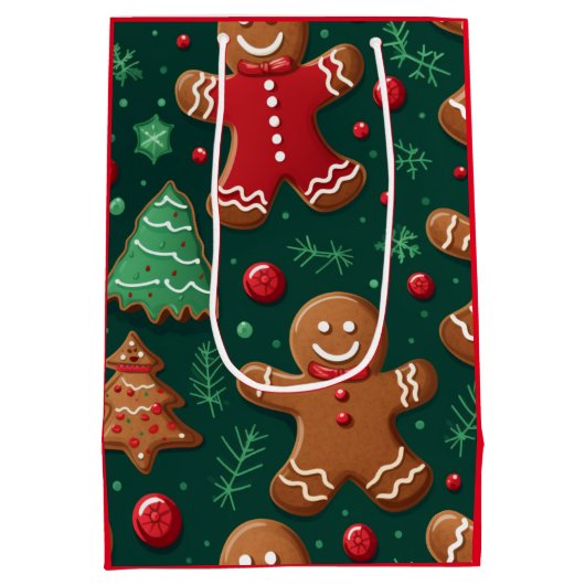 Kerst peperkoek ontwerp medium cadeauzakje (Achterkant)