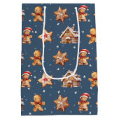 Kerst peperkoek op sterren medium cadeauzakje (Achterkant)