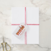 Kerst peperkoek & pepermunt trein cadeaulabel (Met Touw)
