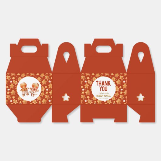 Kerst peperkoek rood en wit bedankdoosjes (Ongevouwen)