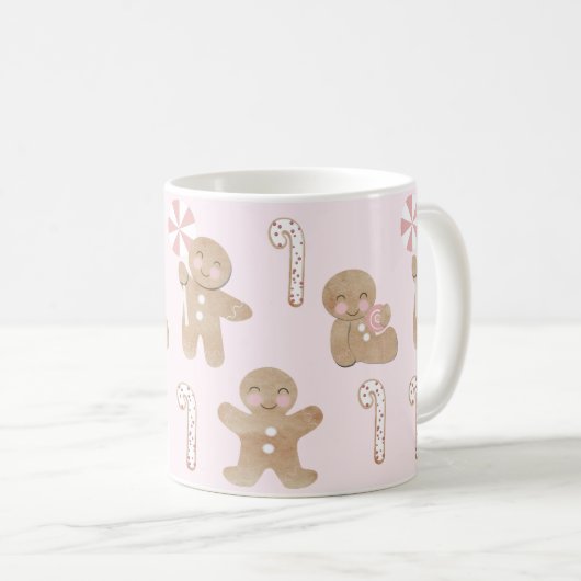 Kerst peperkoek roze koffiemok (Voorkant rechts)