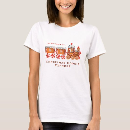 Kerst peperkoek Trein  T-shirt (Voorkant)