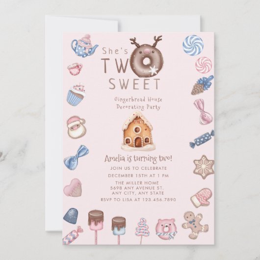 Kerst peperkoek | Tweede verjaardag Kaart (Voorkant)