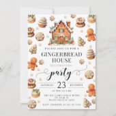 Kerst peperkoek versieren feestuitnodiging kaart (Voorkant)
