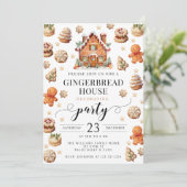 Kerst peperkoek versieren feestuitnodiging kaart (Staand voorkant)