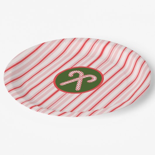 Kerst/pepermunt borden papieren bordje (Gekanteld)