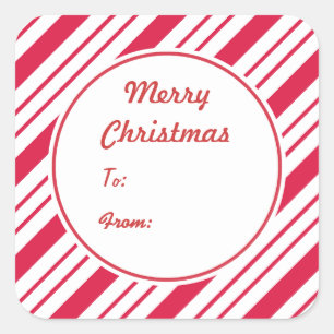 Kerst pepermunt cadeau Label Stickers