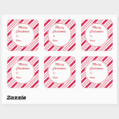 Kerst pepermunt cadeau Label Stickers (Vel)