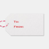 Kerst pepermunt Candy Cane Swirl Rood Gift Label Cadeaulabel (Achterkant Horizontaal)