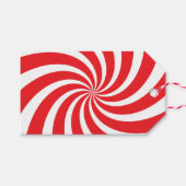 Kerst pepermunt Candy Cane Swirl Rood Gift Label Cadeaulabel (Voorkant (Horizontaal))
