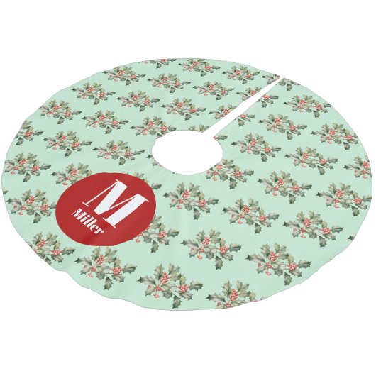 Kerst pepermunt groen Mistletoe aangepaste naam Kerstboom Rok (Gekanteld)