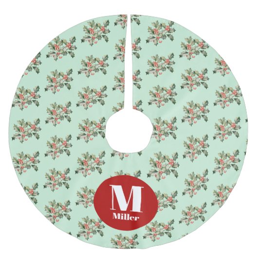 Kerst pepermunt groen Mistletoe aangepaste naam Kerstboom Rok (Voorkant)
