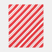Kerst Pepermunt Kandij Strepen Fleece Deken (Voorkant)