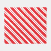 Kerst Pepermunt Kandij Strepen Fleece Deken (Voorkant (Horizontaal))