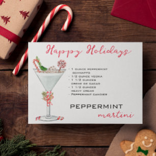 Kerst Pepermunt Martini Cocktail Recept Feestdagenkaart