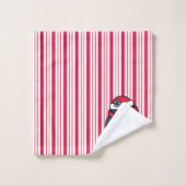 Kerst Pepermunt Pinguïn Handdoek Set (Wasdoekje)