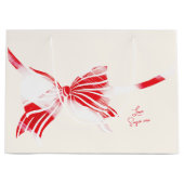 Kerst Pepermunt Plaid Gekoppeld Met Bow Holiday Groot Cadeauzakje (Voorkant)