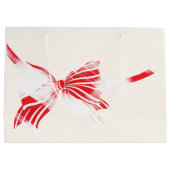 Kerst Pepermunt Plaid Gekoppeld Met Bow Holiday Groot Cadeauzakje (Achterkant)