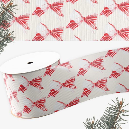 Kerst Pepermunt Plaid Gekoppeld Met Bow Holiday Grosgrain Lint
