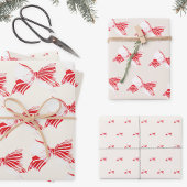 Kerst Pepermunt Plaid Gekoppeld Met Bow Holiday Inpakpapier Vel
