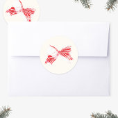 Kerst Pepermunt Plaid Gekoppeld Met Bow Holiday Ronde Sticker