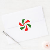 Kerst Pepermunt Snoep Classic Ronde Sticker (Envelop)