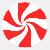 Kerst Pepermunt Snoep Classic Ronde Sticker (Voorkant)