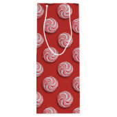 Kerst Pepermunt Snoep Feestelijke Wijn Gift Bag Cadeautas (Achterkant)