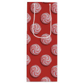 Kerst Pepermunt Snoep Feestelijke Wijn Gift Bag Cadeautas (Voorkant)