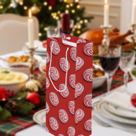 Kerst Pepermunt Snoep Feestelijke Wijn Gift Bag Cadeautas