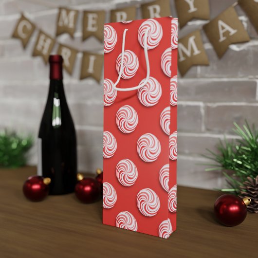 Kerst Pepermunt Snoep Feestelijke Wijn Gift Bag Wijn Cadeautas