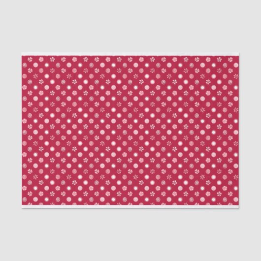 Kerst Pepermunt Snoep Lollipops Polka Dot Tissuepapier (Voorkant)