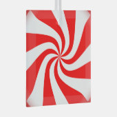 Kerst pepermunt Snoep werveling look Glas Ornament (Voorkant Rechts)