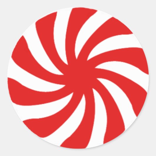 Kerst pepermunt Snoep werveling sticker (Voorkant)