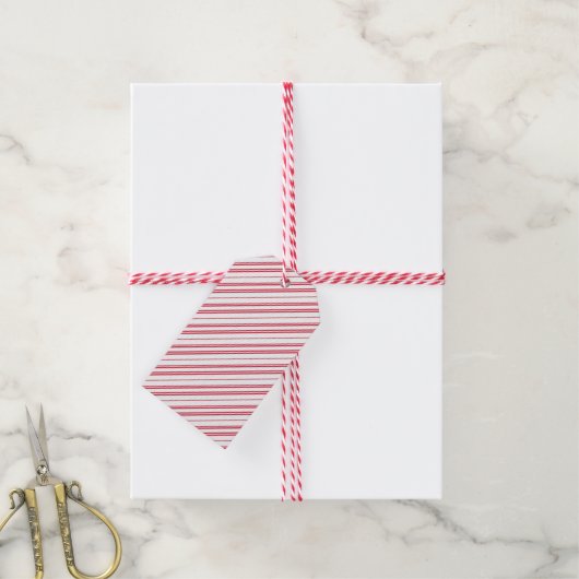 Kerst pepermunt snoepstripes cadeaulabel (Met Touw)