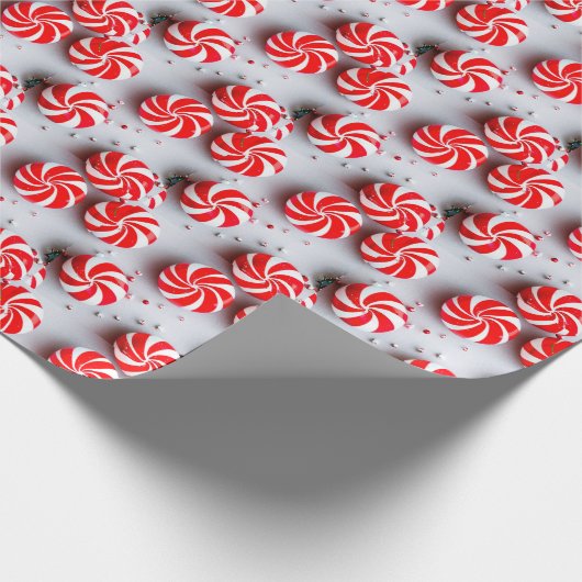 Kerst pepermunt swirl inpakpapier (Hoek)