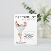 Kerst Peppermint Martini Cocktail Recept Briefkaart (Staand voorkant)