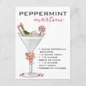 Kerst Peppermint Martini Cocktail Recept Briefkaart (Voorkant)