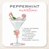 Kerst Peppermint Martini Cocktailrecept Kartonnen Onderzetters (Voorkant)