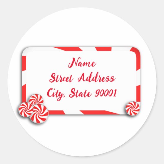Kerst Peppermint Snoepgoed met label (Voorkant)