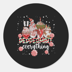 Kerst Peppermunt Alles Koffie Chocolade M Ronde Sticker