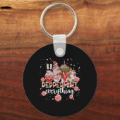 Kerst Peppermunt Alles Koffie Chocolade M Sleutelhanger (Voorkant)