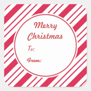Kerst Peppermunt Cadeaublaadje Stickers