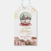 Kerst-Peppermunt Sneeuwbal Cadeautags Cadeaulabel (Voorkant)