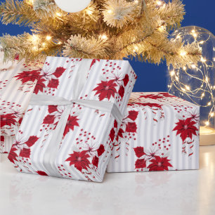 Kerst Peppermunt Suikerstok Poinsettia Hulst Cadeaupapier