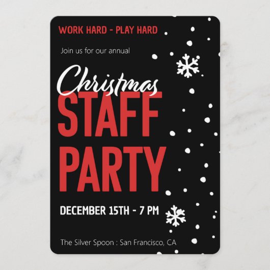 Kerst Personeelsfeest Kaart (Voorkant)