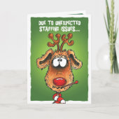 Kerst personeelsproblemen feestdagen kaart (Voorkant)