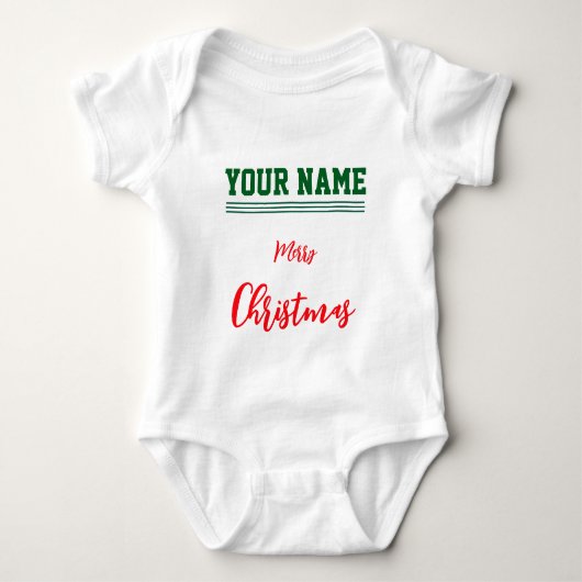 Kerst persoonlijk Baby Jersey Onesie kleur Romper (Voorkant)
