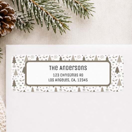 Kerst Persoonlijk Beige Retouradres Etiket