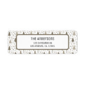 Kerst Persoonlijk Beige Retouradres Etiket (Voorkant)